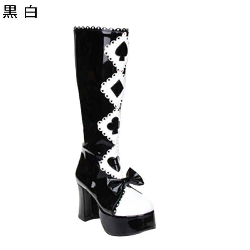 ロング レディース 22.0-28.5cm パッチワーク ラウンドトゥ 蝶結び リボン 大きいサイズ コンビ 粗いかかと ミドルヒール エナメル 原宿 パンク 仮装 演出 秋冬着 ジッパー 高見え 普段使い 15,980円