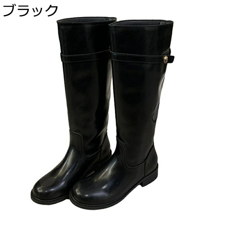 高筒 ロングブーツ レディース ゆったり 乗馬ブーツ 袴ブーツ 秋冬 ベルト レザー 足細く見え 安定感 大きめ 防水 防滑 歩きやすい 脱げない フェミニン コーデ リーガル フォーマル オフィス 長靴