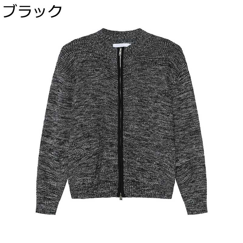 ニットカーディガン メンズ レディース コート 長袖 丸首 ダブルジップ カッコイイ 韓国風 ファッション ショート丈 トップス アウター 無地 ゆったり おしゃれ ユニセックス 若者 旅行 普段用 オフィス