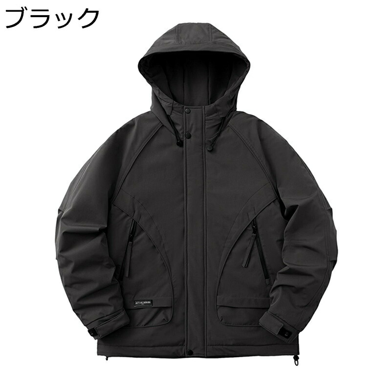 中綿ジャケット メンズ 厚手 フード付き 綿入れ ウインドブレーカー 防寒対策 暖か コート 冬用 ゆったり 防風 大きいサイズ アウトドア キャンプ マウンテンジャケット 普段着|ニコニコ生活