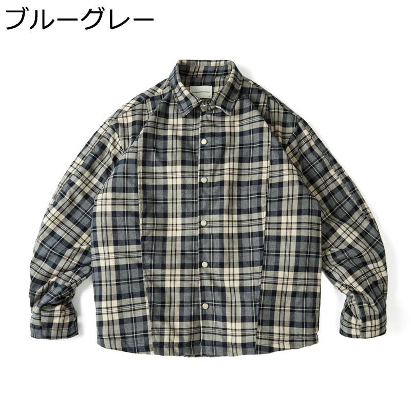 中綿ジャケット チェック柄 メンズ 冬 ゆったり 綿服 キルティング アウター 厚手 ジャンパー 冬物 あったか 防寒着 大きいサイズ 日常 アウトドア ウオーキング 綿入れコート おしゃれ