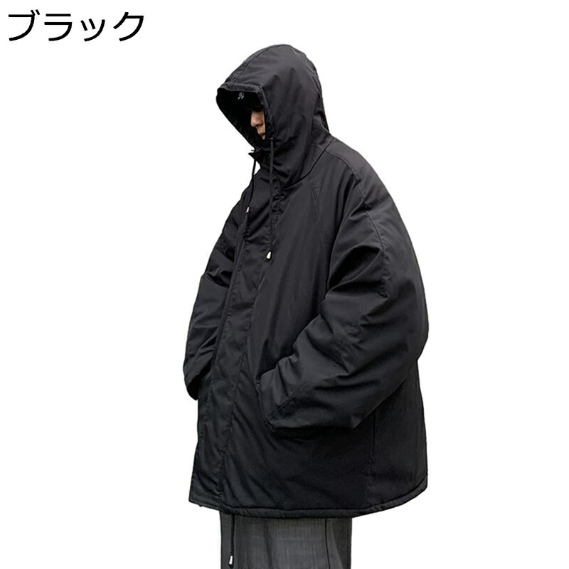 メンズ 中綿ジャケット 厚手 ウインドブレーカー 綿入れブルゾン フード付き ゆったり 綿服 カジュアル 秋冬 ジャケット ショート丈 防風 防寒コート アウトドア 日常 ハイキング