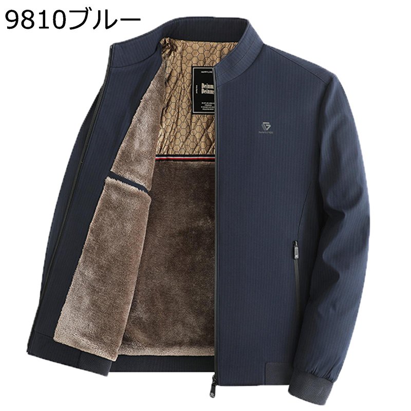 裏起毛ジャケット メンズ 裏ボアコート ジップアップ ステンカラー 無地 立ち襟 防寒 防風 大きいサイズ ショットコート アウター 中高年 紳士服 カジュアル 冬用 おしゃれ 日常 普段着