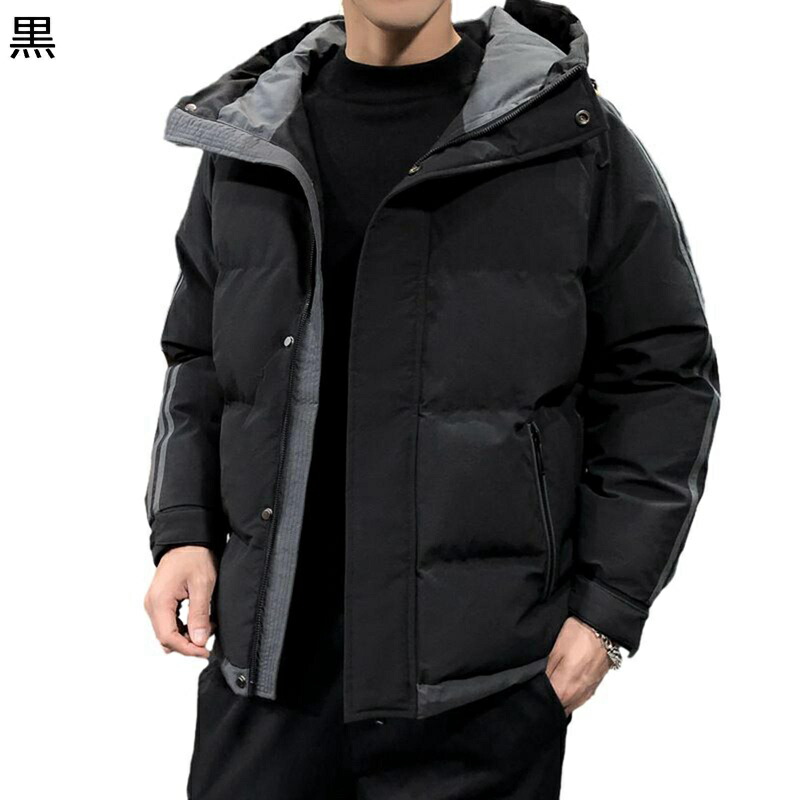 メンズ 中綿入れジャケット 中綿コート ブルゾン 綿服 暖か 秋冬着 ダウンアウター トップス ゆったり ミドル丈 ストライプ ライトアウター カジュアル 両側ポケット デイリー アウトドア