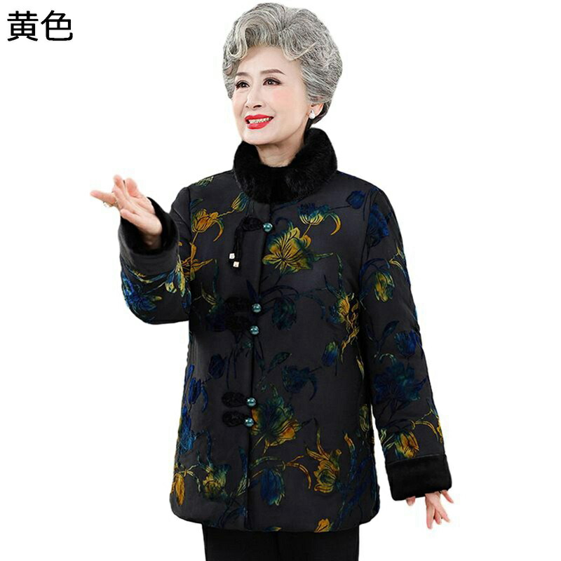 コットンジャケット レディース プリント 花 花柄 中綿入れ 中綿ジャケット 婦人服 シニアアウター ウィンタージャケット 長袖 厚い 暖かい 綿服 コート 女性 秋 冬 お年寄り 中高年 50-70代