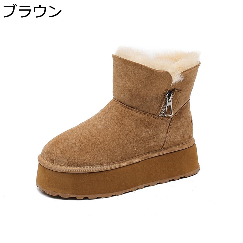 ムートンブーツ 裏ボア スノーブーツ 綿靴 雪用 レディース サイドジップ 雪対策 ミドルカット 防寒防滑 暖かい スノーシューズ 美脚 コンフォート 軽量 歩きやすい 撥水 アウトドア キャンプ スキー 雪道｜ニコニコ生活 12,994円