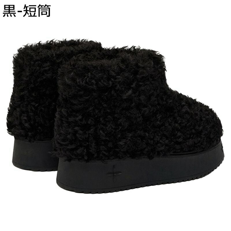 ムートンブーツ ボア ショートブーツ 冬用 裏起毛 レディース 厚底 スノーシューズ 雪遊び 防寒靴 シンプル 脚長 防水 防滑 綿靴 幅広 柔らかい 幅広 ソフト ウィンターブーツ アウトドア スキー 雪道