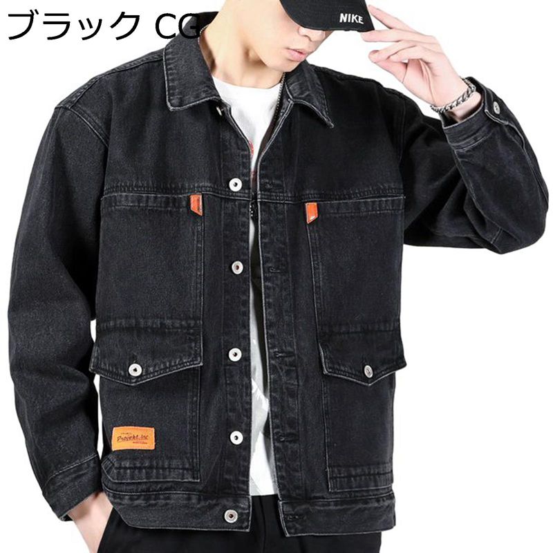 ジーンズ上衣 裏ボア上衣 メンズ 長袖 g上衣 秋冬服 前掛け 防寒着 保温 ジージャン パーカー ヴィンテージ 成年者 ゆったり たわい無い アメカジ 原宿風 表どおり系 かっこいい
