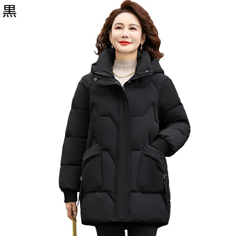 ウィンタージャケット ジャケット レディース コットン入れ フード付き 綿 長袖 綿服 上着 トップス 保温性 厚い 柔らかい 防水 耐久性 婦人 シニアアウター 秋 冬 高齢者 老人 50-70代 女性用