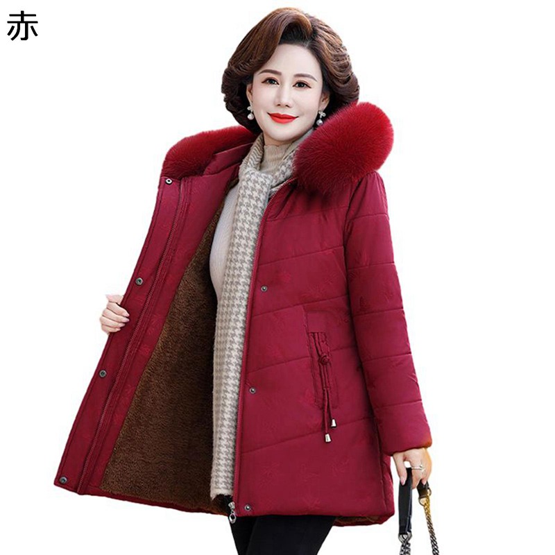 アウタージャケット レディース ファー付きフード 長袖 裏ボア もこもこ ポケット 上着 綿服 女性用 軽量 柔軟 婦人服 シニアアウター 秋服 冬服 中高年 お母さん 母の日 ギフト 50-70代｜ニコニコ生活