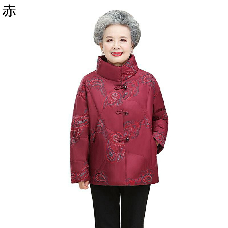 パファージャケット ジャケット レディース 花 花柄 プリント 中綿入り 中綿コート 長袖 綿服 上着 トップス 厚手 防風防雨 やわらか 防水 耐久性 婦人 シニア 秋服 冬服 中高年 50-70代