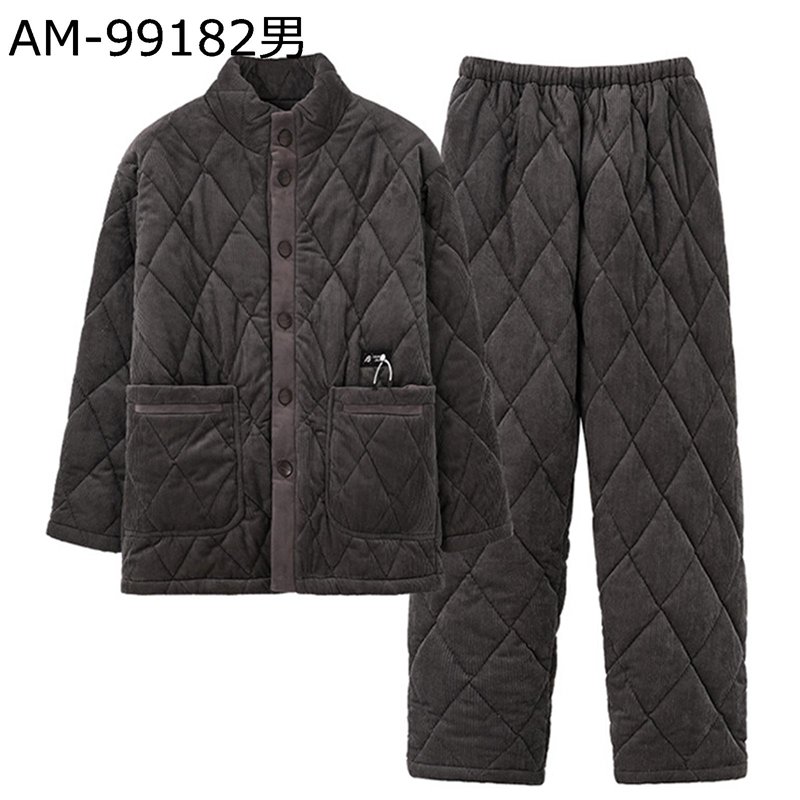 冬 ルームウェア 前開きパジャマ 三層保温 キルティング レディース メンズ 寝間着 室内服 暖かい 厚手 柔らかい 防寒 もこもこ セットアップ ゆったり 男女ペア プレゼント お正月 新年祝い|ニコニコ生活