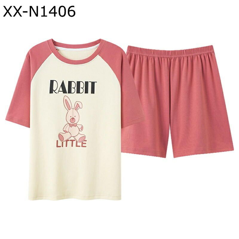 パジャマ レディース 夏 寝巻き Tシャツ 綿100 短パン 二点セット ハーフパンツ 吸汗 通気 吸湿 コンフォート 家着 快眠 大きいサイズ 部屋着 半袖 ラウンドネック プルオーバープル 肌に優しい