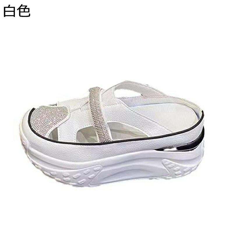 ミュール レディース スポーツサンダル サンダル 厚底 ウェッジヒール キラキラ ラメ 透かし彫り かかとなし 6cmヒール 春夏秋 耐摩耗性 通気 防滑 柔軟性 普段使い アウトドア ウォーキング
