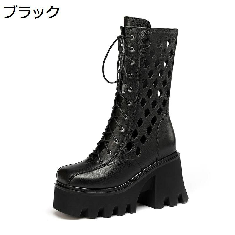 本革 ブーツサンダル 10cm 美脚 ロングブーツ レディース サンダル サマーブーツ 春ブーツ 夏ブーツ オープントゥ 編み上げ レースアップ グラディエーター ローマ 海 旅行 ライブ 派手