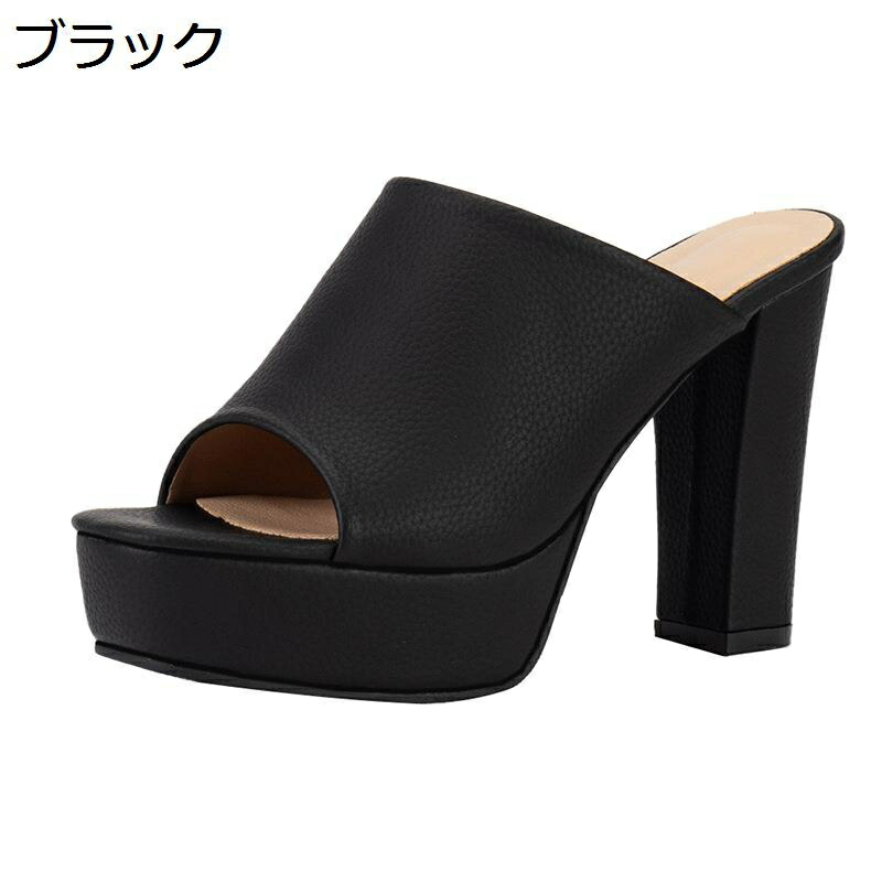 サンダル オープントゥ 10.5cm 太ヒール ハイヒール ミュール サンダル 前厚 厚底サンダル パーティー キャバクラ レディース 大人 美脚 歩きやすい 厚底 チャンキーヒール キャバ フォーマル