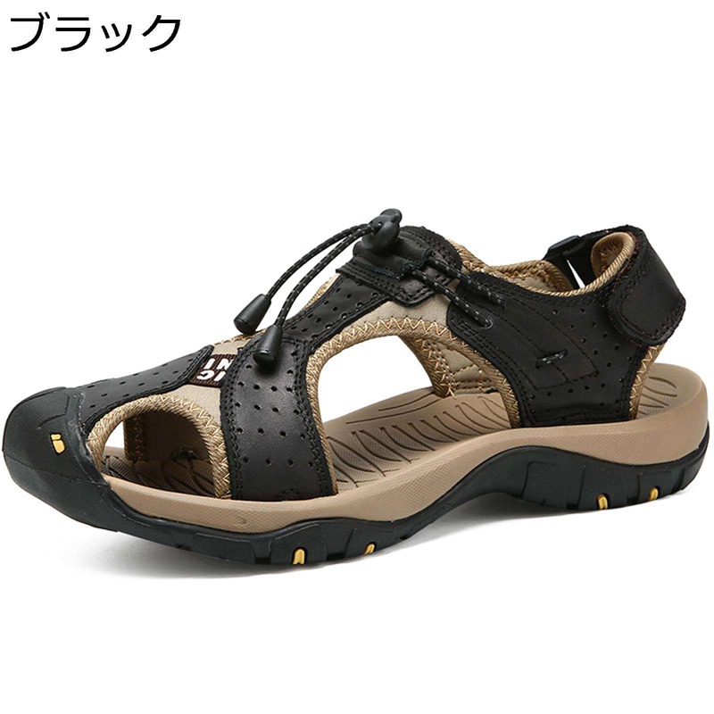 スポーツサンダル つま先保護 ビーチサンダル メンズ 滑らない スポサン 耐久性 通気性 カジュアル 軽量 アウトドア ドライバーサンダル 夏用 男性 トレーニング 大きいサイズ 水陸両用