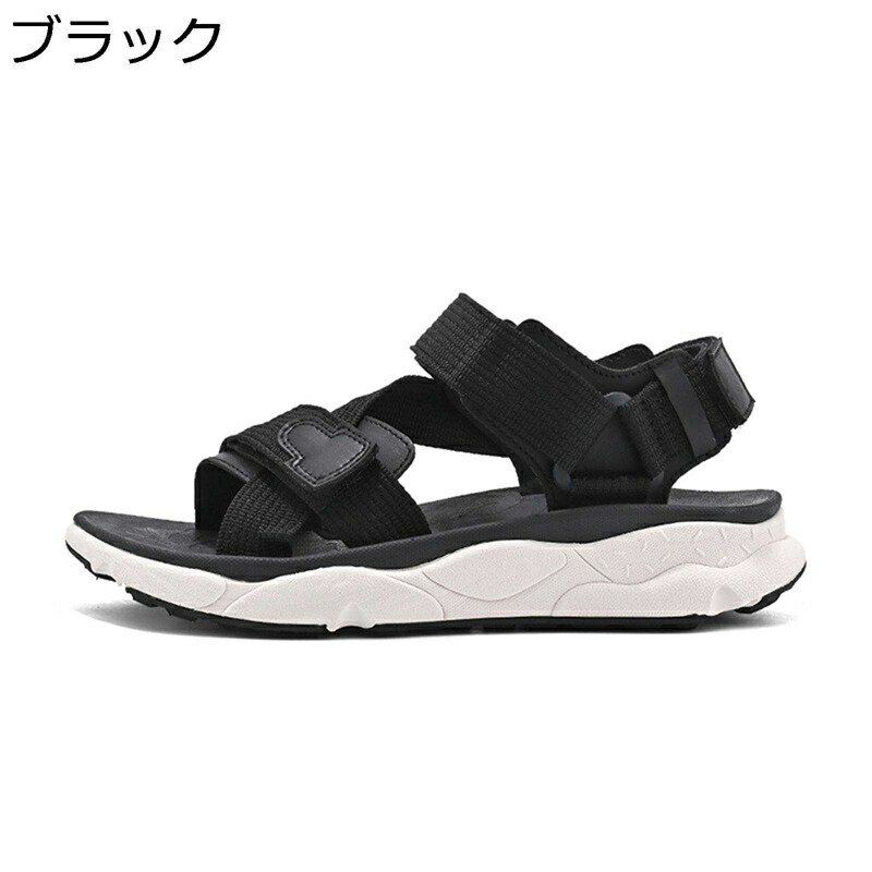 ビーチサンダル メンズ ビーサン スポーツサンダル スポサン アウトドアサンダル 厚底 夏 クロスストラップ ベルクロ ファッションだんだる 軽量 歩きやすい 滑り止め タウン用 コンフォート