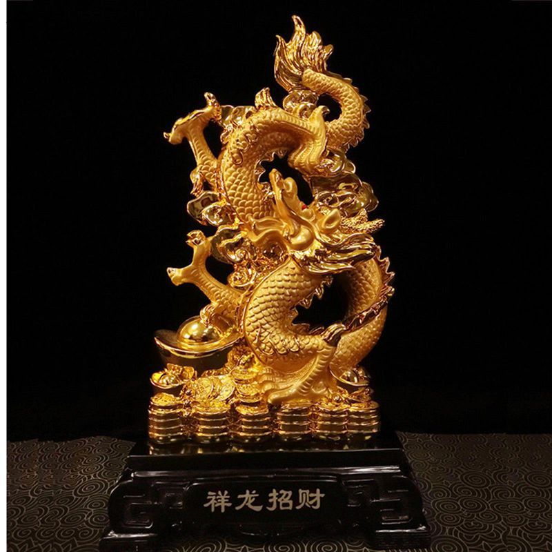 龍置物 昇運金龍 風水龍 元宝 金龍 金運アップ 運気アップ 開運グッズ 卓上置物 開運昇運 機運上昇 幸運 祈願 お守り 置き物 風水インテリア 飾り物 干支 ドラゴン縁起物 贈り物 玄関 リビング 装飾品|ニコニコ生活