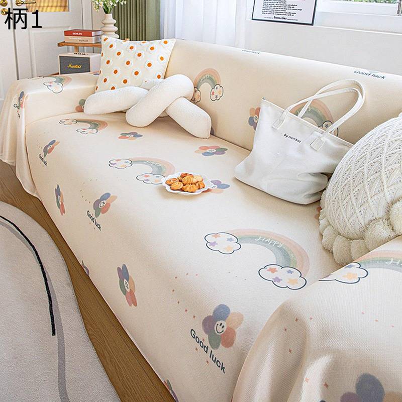 ソファカバー 涼感 ひんやり マルチカバー 夏 フルカバー 長方形 大判 ソファーシーツ 1-2人掛け 3-4人掛け 花柄 かわいい 汚れ防止 防塵カバー 防滑 ソファー保護 マルチクロス 洗える 四季通用