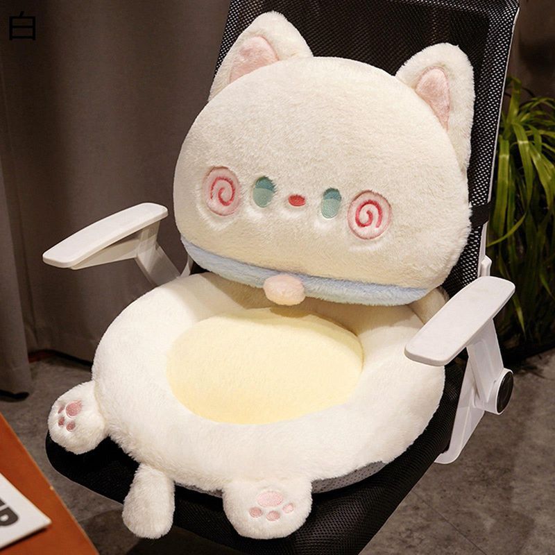 椅子のクッション 一体式座布団 猫 可愛い 子供用 女の子 背もたれ 背当て 厚手 ざぶとん 大きいサイズ ソファー・椅子・車用 厚手 体圧分散 柔らかい かわいい 部屋飾り 腰枕 弾力