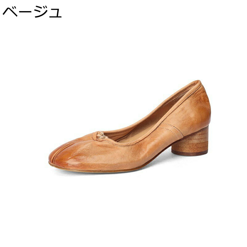 馬革 パンプス ミドルヒール足袋シューズ レディース カジュアル レジャー 柔軟性 防臭 エレガンス 耐摩耗 蒸れない 記念日 バレンタインデー スリッポン 春パンプス 通気性 歩きやすい 耐水|ニコニコ生活