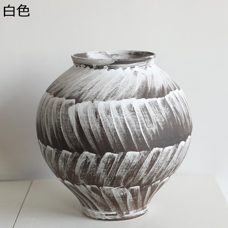 花器 30糎 土瀬戸もの 返り咲き 大型 小さめ花器 瀬戸もの花器 セラミックス花器 素っ気ない御花用花器 御花申し合わせ用花器 和風 日系 室内装飾小物 家のかざり付ける 執務室老人ホームかざり付ける 時刻表かざり付ける 白北欧瀬戸もの