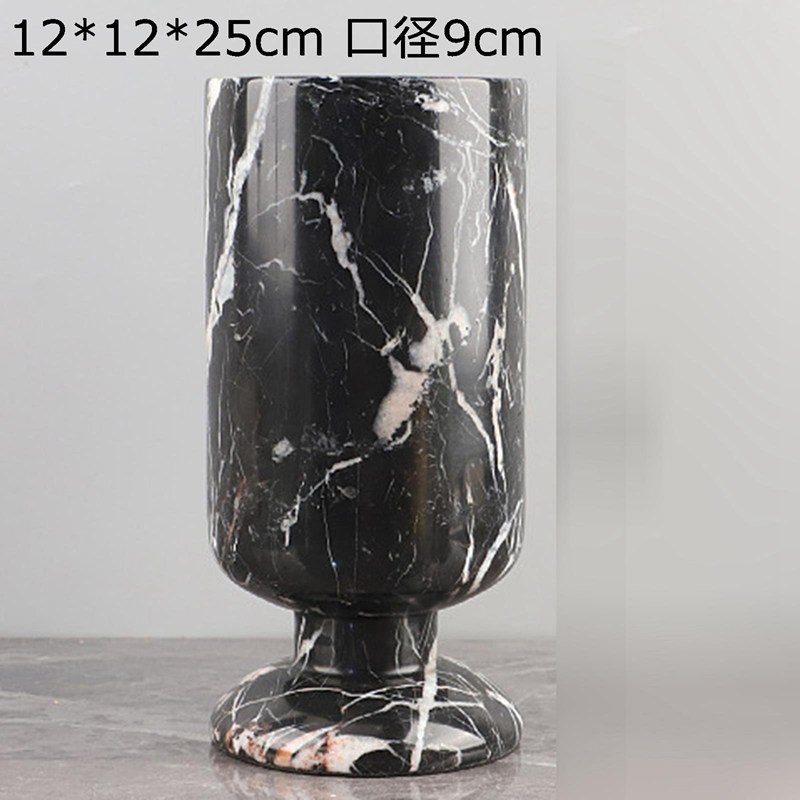 フラワーポート花器 花瓶 大理石 マーブル 水使用不可 天然大理石 黒 ブラック 花びん 磁器花器 陶器花瓶 フラワーアレンジメント用花器 家飾りアイテム 室内装飾 リビングルーム装飾 結婚祝いギフト