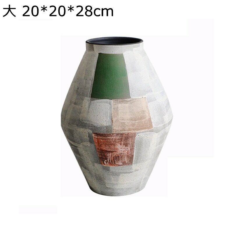 花器 花瓶 花びん パッチワーク グレー 緑 セラミックス花器 高温磁器花器 フラワーアレンジメント用花器 生け花用花器 装飾家の装飾 家飾りアイテム オフィスホーム装飾 テーブル装飾 夫婦用ギフト