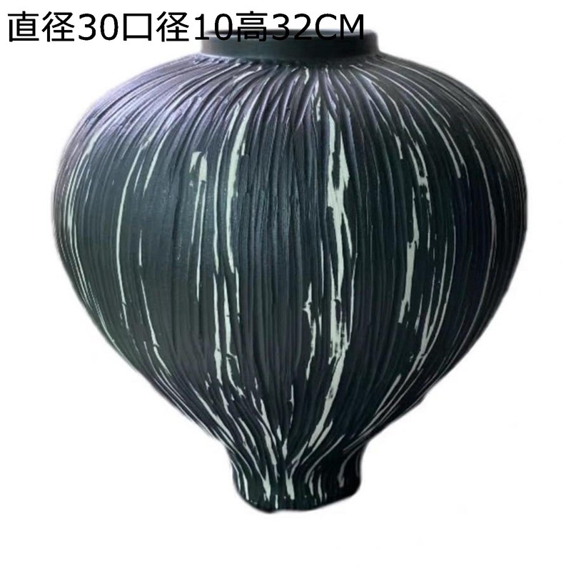 花びん 黒 大型 分かりやすい花器 和室かざり付ける 日式目論む 縞模様 縞柄 黒いこと セラミックスス花器 高熱瀬戸もの花器 お花申し合わせ用花器 生け花用花器 室内装飾かざり付ける バス発着場かざり付ける 入り口・入口かざり付ける 寝部屋かざり付ける