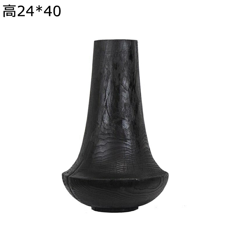 木製花器 木製花瓶 炭化木 黒 小さめ花器 フラワーアレンジメント用花器 侘び 寂び 日式インテリア 和風デザイン 装飾家の装飾 家飾りアイテム 室内装飾 リビングルーム装飾 北欧モダンデザイン