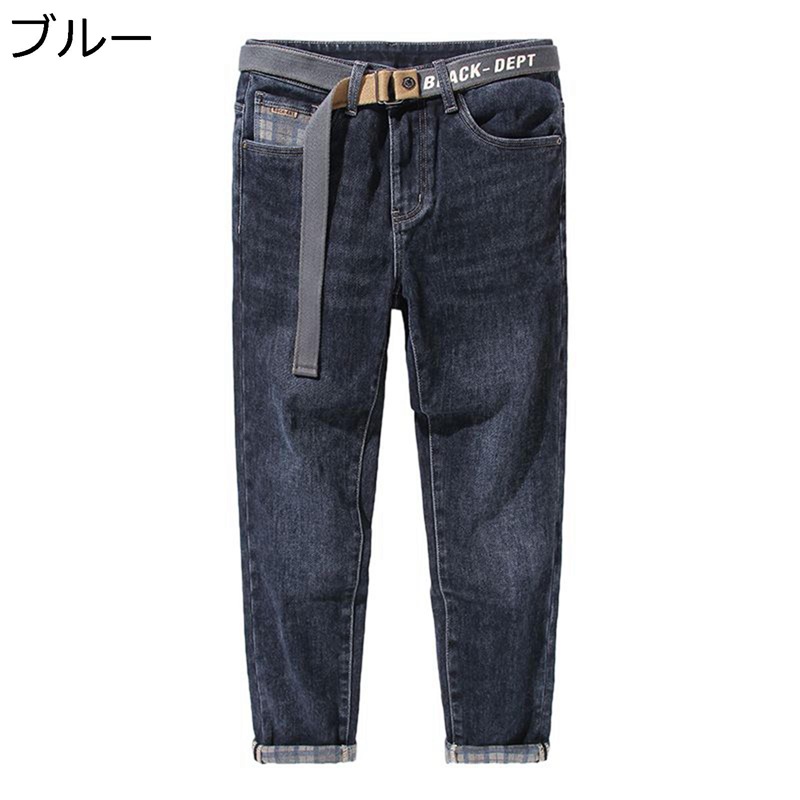 デニムパンツ メンズ 長ズボン 韓国風 ファッション ストレッチ 裏起毛 厚手 耐摩耗 大きいサイズ Gパン カジュアル ファスナー付き 秋冬 ベーシック 日常 ウォーキング 作業着