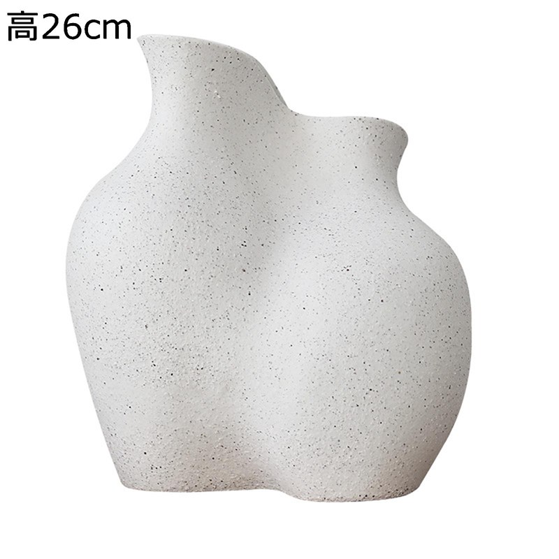 花びん 白磁器 異型 不規則 お尻形 シンプル花器 おしゃれ花器 花瓶 ホワイト 面白い オリジナル 面白い 陶器花器 セラミック花器 ドライフラワ用花器 フラワーアレンジメント用花器 創意装飾 家飾りアイテム