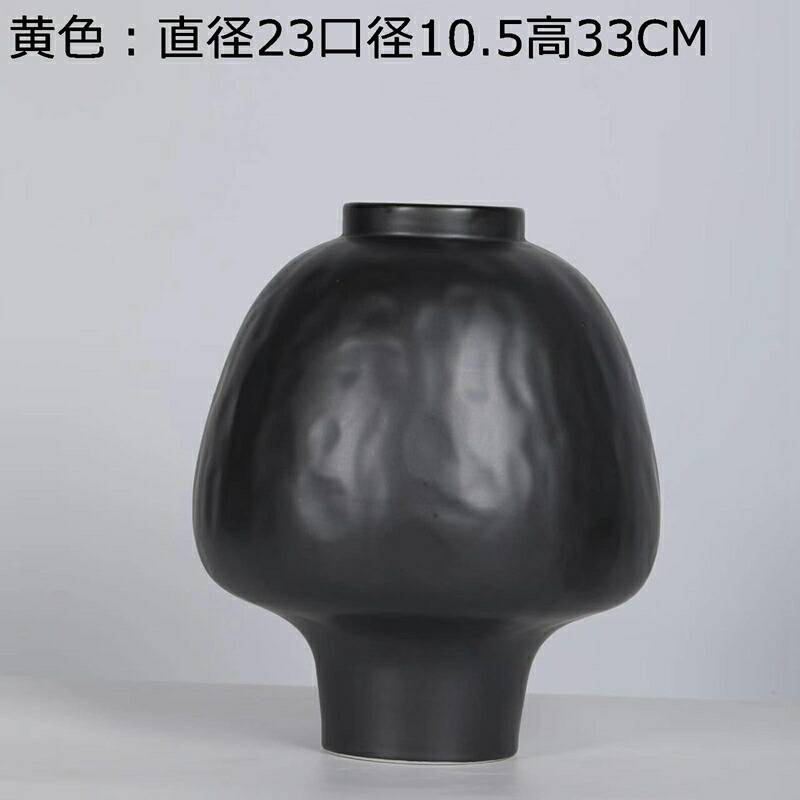 花瓶 フラワーポット花器 黒 白 和風 禅意 無地 簡約 シンプル花器 陶器花瓶 セラミックス花器 生け花用花器 ドライフラワー用花器 インテリア小物 装飾 ギフト 白北欧陶器 北欧モダンデザイン 和式装飾