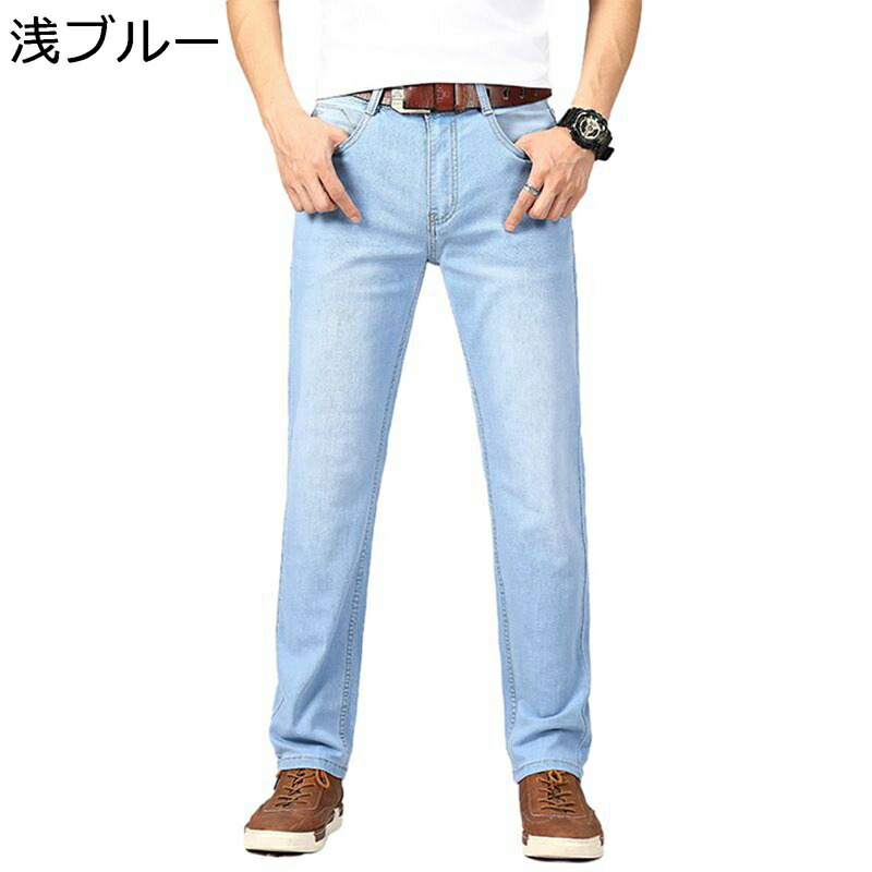 ジーンズ ダメージ加工 メンズ デニムパンツ スキニー ストレッチ 細身 ロングパンツ ストリート系 カッコイイ 春秋 長ズボン 復刻 アメカジ 大人 男子 ベーシック 立体裁断 ライダース 薄手