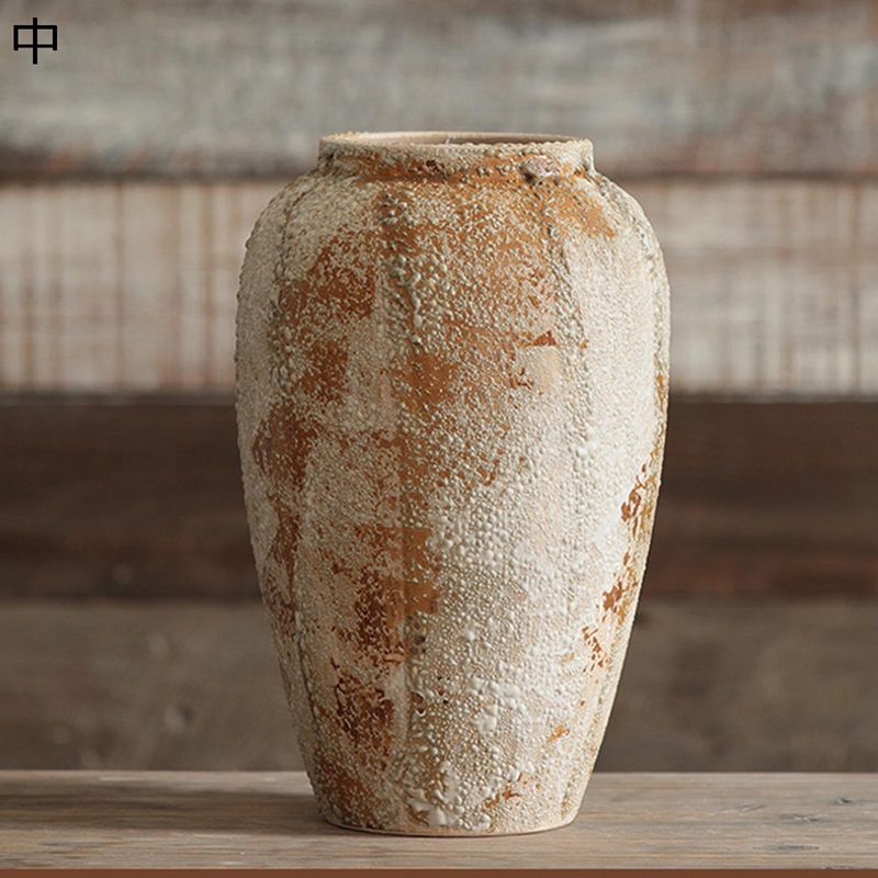 御花界面花器 大型花器 花立て 花びん 陶器花器 熱さ瀬戸もの花器 馬鹿でかい 斑飾りつけ ヴィンテージ 油画風 大型花立て 返り咲き 素っ気ない御花用花器 御花申し合わせ用花器 室内装飾小物 庭園