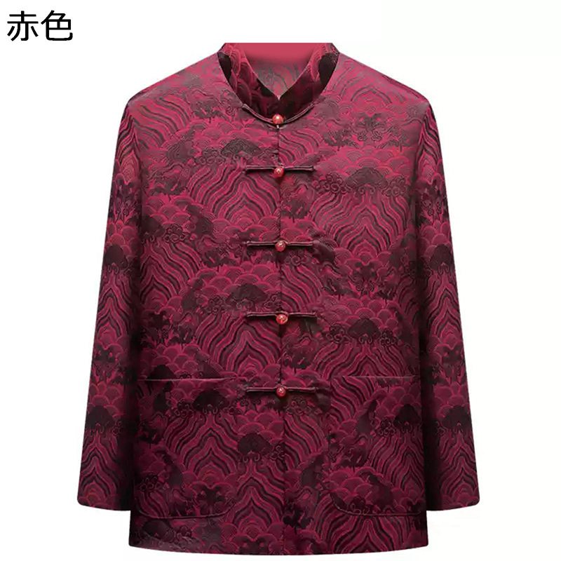 唐装 漢服 メンズ チャイナシャツ 長袖 裏起毛 チャイナ風 大きいサイズ ファッション カジュアル プリント チャイナボタン 通気性 上着 紳士服 ビジネス 春秋冬 父の日 お出掛け 祭り