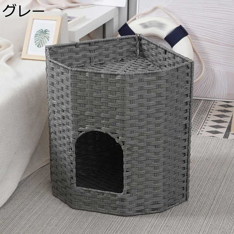 藤編み 猫 犬 ペットマット夏用 籐ベッド ラタンかご 編み籠 手編み 二層構造 寝台 細工品 暑さ対策 休憩所 爽やか 耐噛み 涼しい 通気性 爪とぎ 天然素材 安全 無味 ホーム 家庭用