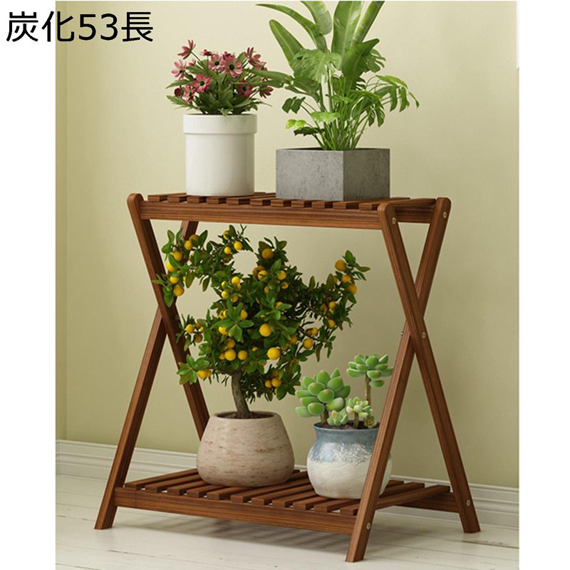 X型 ガーデンラック 2層 木 無垢材 フラワースタンド 園芸ラック 屋外 植物棚 植木鉢置き 植物の陳列台 観葉植物 リビングルーム 庭/パティオ 防水 防食 多機能収納 多肉 鉢植え
