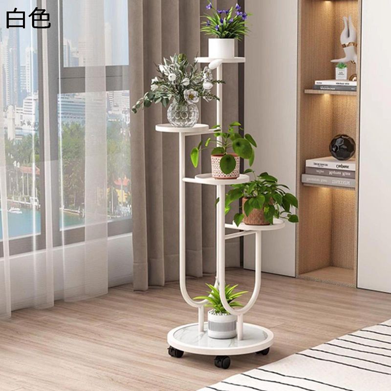 多段 フラワースタンド u型 ガーデンラック フラワーラック 花台 鉄製 室内 植物棚 鉢スタンド キャスター付 置物ラック 植物陳列台 簡単組み立て 多肉 鉢植え 書斎 玄関 寝室 ベランダ