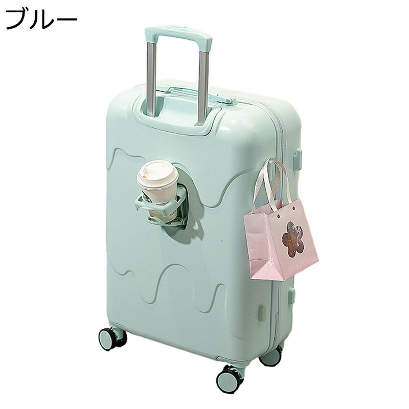 スーツケース キャリーバッグ トラベルケース 機内持込 カップホルダー付き 超軽量 小型 静音ダブルキャスター 耐衝撃 ファスナータイプ ダイヤル式ローク付き おしゃれ かわいい 学生 旅行 出張 入院