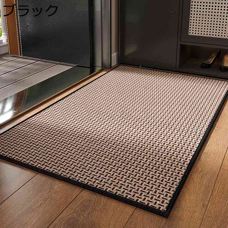 玄関クリーンマット キッチンマット 汚れ落とし 家庭用 吸水 耐磨耗 すべり止め エントランス 台所 コートヤード 風除室 丈夫 ズレにくい 編み風 おしゃれ 泥除け 屋内屋外兼用 フロアマット