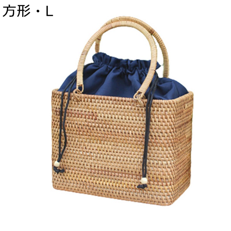 かごバッグ 手編みバッグ 藤編みかごバスケット 手提げげバッグ レトロ 夏祭り ピクニック ビーチバッグ ナチュラル ストロー サマーバッグ 手作り 軽量 収納簡単 ギフト 小物入れ 可愛い 学生 女の子 ボヘミア