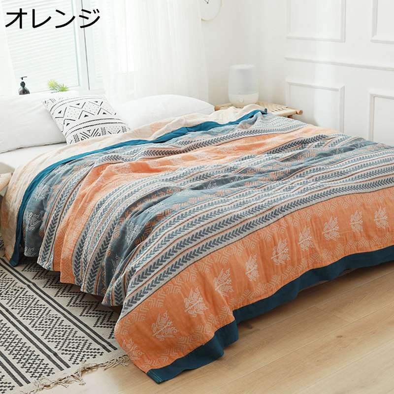 5重ガーゼケット 毛布 掛け布団 オールシーズン 春夏用 綿毛布 ソファー用 お昼寝 ひざかけ 肩掛け 冷房対策 寝具 吸湿通気 優しい肌触り 柔軟性 さらさら 保育園 オフィス 静電気防止｜ニコニコ生活