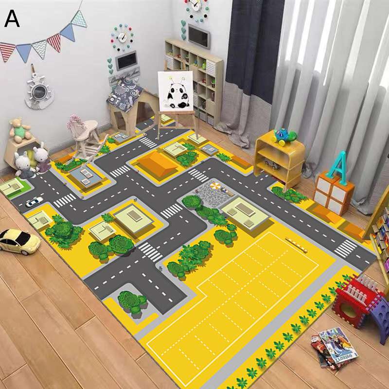 子供用カーペット ルームマット 滑り止め 吸水 耐摩耗性 道路交通 ロードマップ ゲームパッド さらさら 踏み心地良い 防ダニ 防音 防臭 リビング 幼稚園 保育園 小学校 プレイマット キッズ