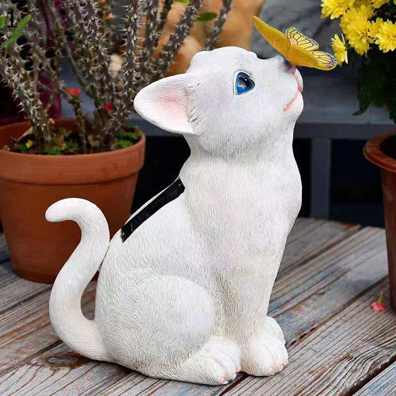 ガーデンオーナメント 猫の置物 ガーデニング かわいい猫 ソーラーライト 樹脂 本物そっくり 癒しグッズ 動物 彫刻 耐久性 防水屋外 庭 インテリア 飾り 雑貨 園芸用品 屋内屋外 デコレーション プレゼント 室内