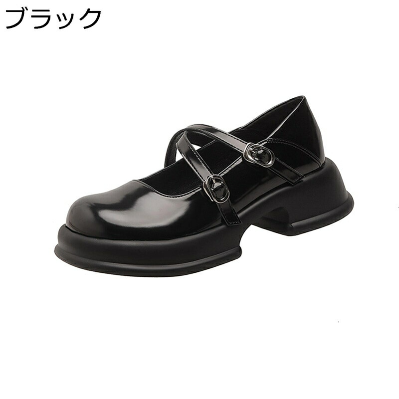 ロリータシューズ パンプス レディース jk靴 本革 5糎太踵 差し交わすバックル ロリィタ靴 美脚 細身 厚底 メリージェーン靴 お手伝いさん靴 コスプレ 軽さ 上滑り打ち切り 御内儀風 野球クラブ 会う約束