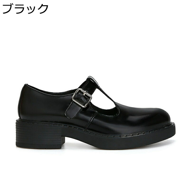 バックルパンプス 本革 レディース 厚底パンプス T縞模様 牛皮 エナメル チャンキーヒール プラットホーム 心地よい 今めかしい 太踵 身たけup 分かりやすい パステル色の 一方ならずない 座布団性