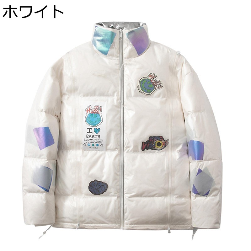 ダウンジャケット?メンズ レディース?ダウンコー 刺繍飾り ショートジャケット 冬服 刺繍飾り 厚い?防寒対策?暖か 立て襟 個性的 大きいサイズ バイキング コーディネート お出かけ 運動|ニコニコ生活