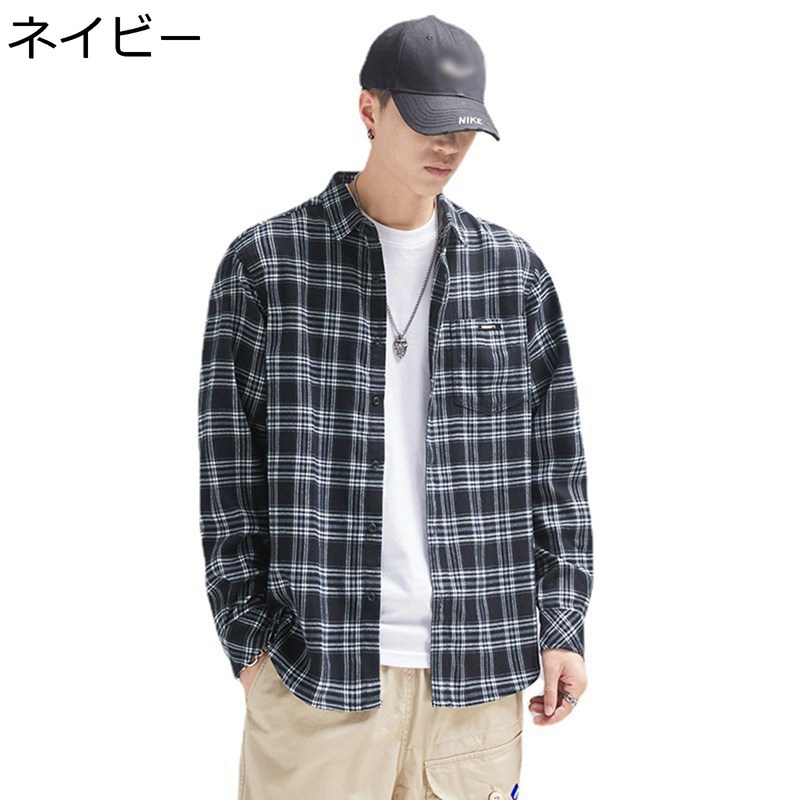メンズシャツ チェックシャツ カジュアルシャツ 大きいサイズ 春秋 レトロ 和風 ゆったり 長袖シャツ 開襟 胸ポケット 着心地が良い 速乾吸汗 通気 ?量 耐摩耗性 上着 ストリート 日常 アウトドア 通勤 通学 スポーツ ジャケット